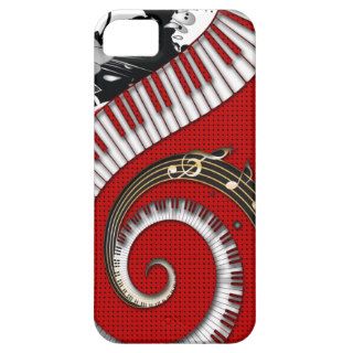 Piano Keys Music Notes Grunge Floral Swirls iPhone 5 Case
