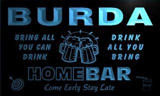 q06103 b BURDA Family Name Home Bar Beer Mug Cheers Neon Light Sign  