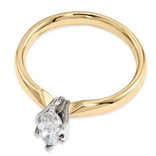 14k Two tone Moissanite 8x4mm Marquise Solitaire Ring Jewelry