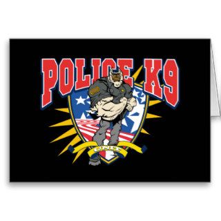Patriotic Police K9 Unit Greeting Cards