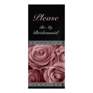 PINK Roses   Bridesmaid Invitation
