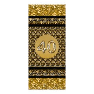 40th black gold damask invite