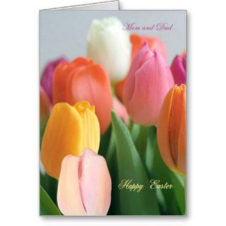 Easter tulips for Mom and Dad Greeting Cards