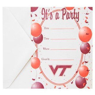 NCAA Virginia Tech Hokies 8 Pack Party Invitations & Envelopes   Ornament Hanging Stands