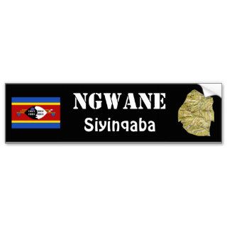Swaziland Flag + Map Bumper Sticker
