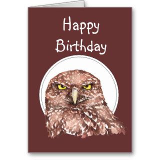 Sarcastic Humor Quote Watercolor Grumpy Owl Greeting Cards