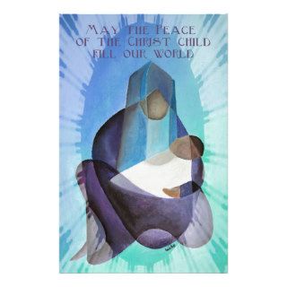 May The Peace Of The Christ Child Fill Our World Customized Stationery