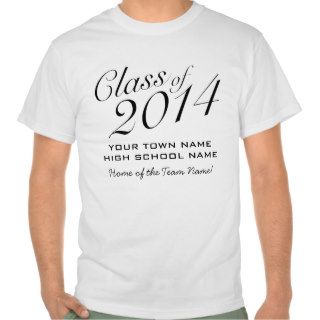 Basic Class of 2014 with School Name and Team Name Tshirt