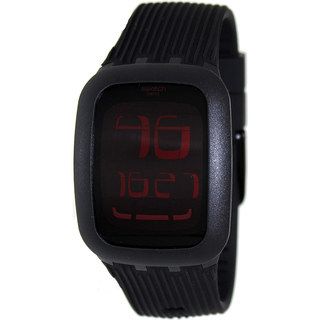 Swatch Men's Irony SURB102 Black Rubber Swiss Quartz Watch with Digital Dial Swatch Men's Swatch Watches