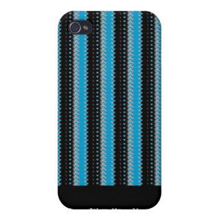 Elegant black blue striped cord texture fabric iPhone 4/4S case