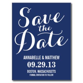 Calligraphy Save the Date Postcard