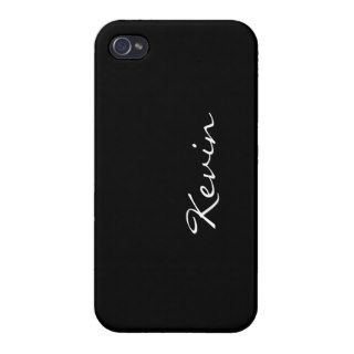 Custom boys name initial letter K black stylish iPhone 4 Cases