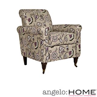 angeloHOME Harlow Vintage Lavender Purple Floral Chair ANGELOHOME Chairs