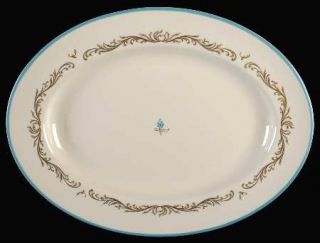 Pickard Baroque 15 Oval Serving Platter, Fine China Dinnerware   Gold Scrolls,