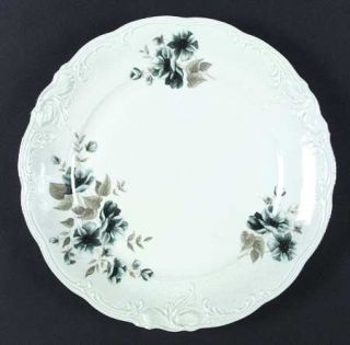 Walbrzych Morning  Dinner Plate, Fine China Dinnerware   Green/Teal Flowers,Embo