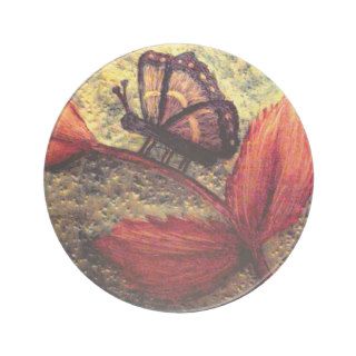 Mums Butterfly Art Home Decor_Gift Drink Coasters