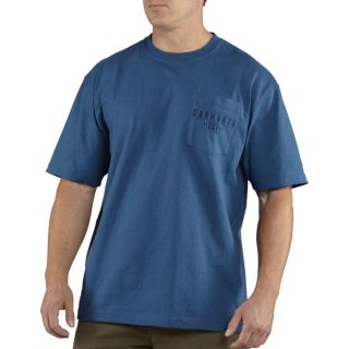 Carhartt Built to Last Short Sleeved Graphic T Shirt   Royal Blue, Large, Model