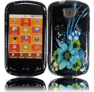 Blue Flower Design Hard Case Cover for Samsung Brightside U380 Cell Phones & Accessories
