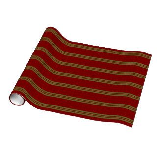 Red and Gold Striped Christmas Gift Wrapping Paper
