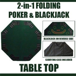 2 in 1 Folding Poker/Blackjack Table Top with Case  Sports & Outdoors
