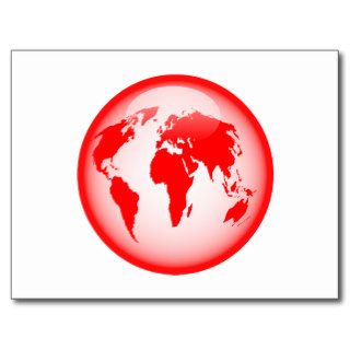 Red Glossy Globe Post Card