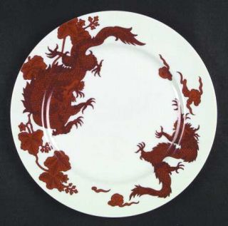 Fitz & Floyd Temple Dragon Dinner Plate, Fine China Dinnerware   Rust Dragon On
