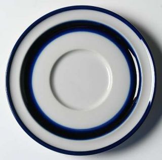 Noritake Fjord Saucer, Fine China Dinnerware   Primastone, Blue Band, Blue Trim