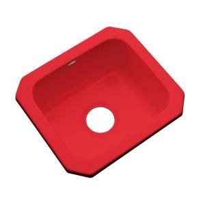 Thermocast Manchester Undermount Acrylic 16x13.5x7 in. 0 Hole Single Bowl Entertainment Sink in Red 17064 UM
