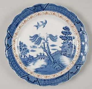 Booths Real Old Willow (No Trim) Salad Plate, Fine China Dinnerware   Blue Geome
