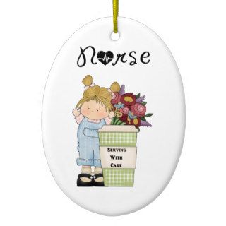 Nurses Serving With Care Christmas Ornament