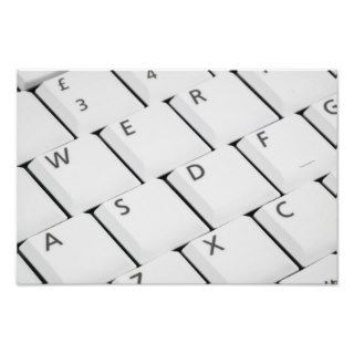 White Keyboard Detail Photo Art