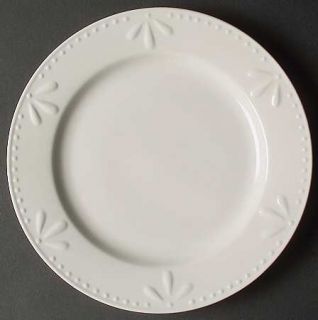 Totally Today Tto13 Dinner Plate, Fine China Dinnerware   All White,Embossed Bor