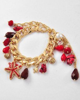 Red Crystal Starfish Bracelet Charm Bracelets Jewelry