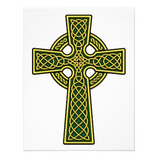 Celtic Cross gold and green Custom Announcements