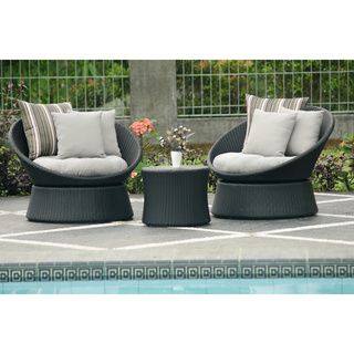 Mercer 3 piece Swivel Outdoor Table Set Sofas, Chairs & Sectionals