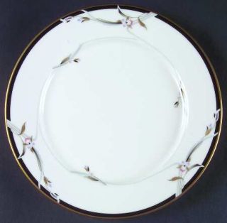 Gorham Manhattan Salad Plate, Fine China Dinnerware   Black Band,Gray,Black,Gold