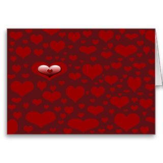 Red Hearts 3D, trendy love cards (blank)