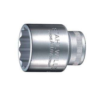 Stahlwille 50A 1 3/8 Steel SAE Socket, 1/2" Drive, 12 Points, 1 3/8" Diameter, 50mm Length, 46mm Width