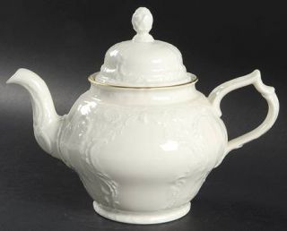 Rosenthal   Continental Gold Band (Sanssouci, Ivory) Teapot & Lid, Fine China Di