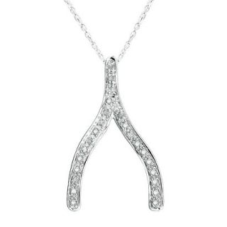0.12 CT.T.W. Diamond Wishbone Pendant in Sterling Silver