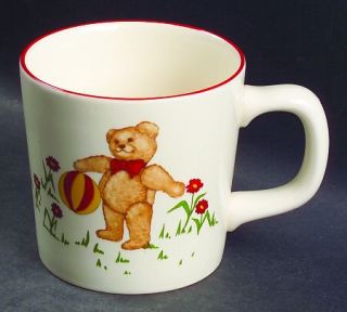 Masons Teddy Bears Childs Mug, Fine China Dinnerware   Red Trim,Teddy Bearsand