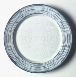 Dansk Centra Blue Dinner Plate, Fine China Dinnerware   White/Blue Rings On Rim,