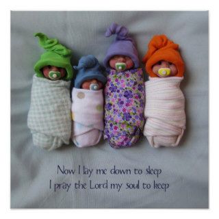 Children's Bedtime Prayer, Clay Babies, Sculpture Poster