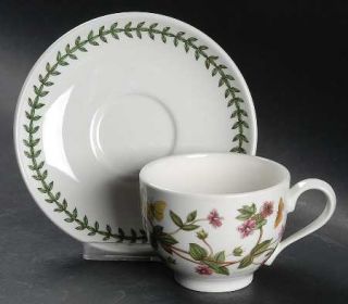 Portmeirion Botanic Garden Traditional Footed Cup & Saucer Set, Fine China Dinne