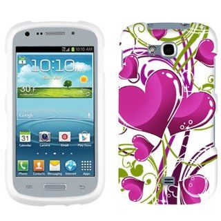 Samsung Galaxy Axiom Hot Pink Hearts on White Hard Case Phone Cover Cell Phones & Accessories