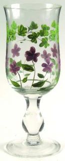 Waverly Sweet Violets Glassware Goblet, Fine China Dinnerware   Violets,Green Le