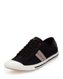 Earl Stripe Canvas Sneaker, Black