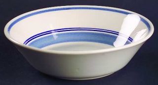 Nikko Verona Soup/Cereal Bowl, Fine China Dinnerware   Blue Bands, Pink &  Blue