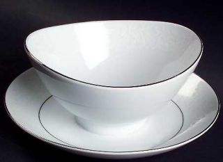 Mikasa Bridal Veil Gravy Boat with Attached Underplate, Fine China Dinnerware  