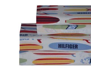 Tommy Hilfiger Pillow Case and Print Sheet Set, Twin, Surfs Up Blue   Pillowcase And Sheet Sets